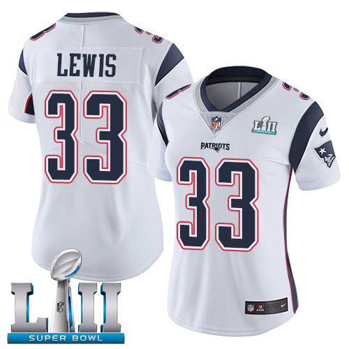 Nike Patriots #33 Dion Lewis White Super Bowl LII Women's Stitched NFL Vapor Untouchable Limited Jersey